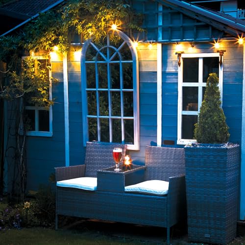 4lite Antheia Solar Outdoor Festoon String Lighting (Black) 11ft 260lm IP44 Rated Exterior 10 x Traditional String Light - Image 2