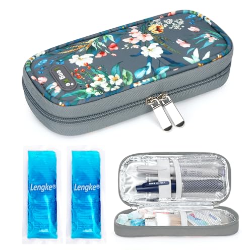 Image of YOUSHARES Insulin Cooler Travel Case - Portable Refrigerated Medicine Case for Insulin Pen, Medication and Diabetic Supplies with 2 TSA Approved Ice Pack