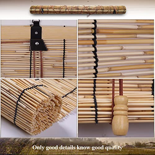 Bamboo Blinds Reed Roller Blinds Roman Roller Blinds Roll Up Blinds Shade Natural Reed Blinds Bamboo Reed Curtains With Lift Breathable Sun Protection Customizable 10×24In（W×H） Carbonizedcolor #TOP4