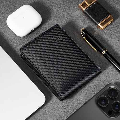 Image of Gostwo Mens Wallet RFID Blocking Slim Minimalist Bifold Wallet with ID Window & Business Card Holder, Thin Front Pocket Design, Stylish Wallet for Men, Teen, Boyfriend, Husband