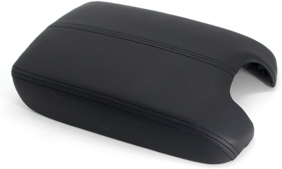 Ezzy Auto Black Leather Suture Console Armrest Lid Cover for 2008 2009 2010 2011 2012 Honda Accord Center Console Cover Lid