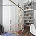 DIYHD 13FT Sliding Library Ladder Hardware Kit,Rustic Black Home Office Rolling Stepladder Track Kit,MAX Load 300lbs,(No Ladder,No Bottom Wheel)