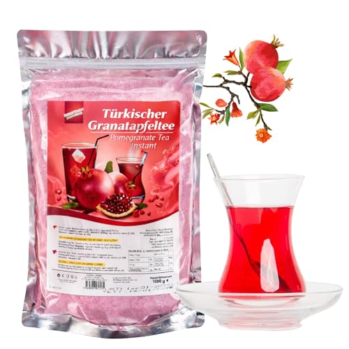 Türkischer Granatapfel Tee, 1000 g Instantgetränk Pulver im Beutel, löslicher Instanttee heiß oder kalt genießen