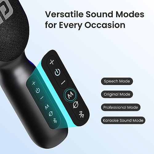 Portronics Dash 2 Wireless Bluetooth Karaoke Mic with 10W Speaker,Upto 10 Hour Playtime, Dynamic RGB Lights, Music Recording, Duet Singing, Mini Karaoke Machine for Car Travel, Fast Charging 7 51YbY8LGq2L