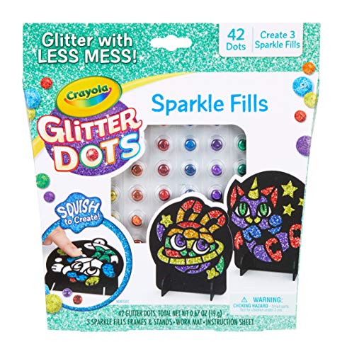Crayola Glitter Dots, Glitter Art Mosaics, Gift for Kids, 5, 6, 7, 8
