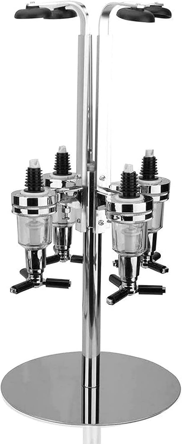 Wine Racks Free Standing Wine Rack Metal Pour Wine Shelf 4-Head Rotary Creative Wine Divider for Kitchen Bar (24.5 * 24.5 * 51Cm)