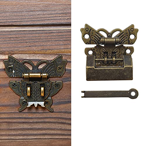 Antique Embossed Door Lock 8 Corner Protectors 4 Antique Bronze Hinges ...
