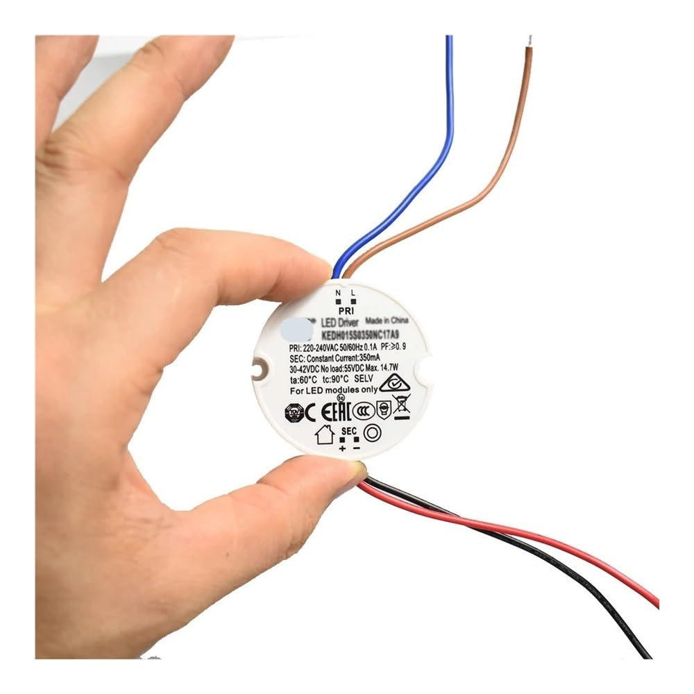ULVOWZSTZ 10W 12W Dimmable Round LED Transformer Trailing Edge Dimming Pendant Lamp Driver 350mA 15W Converter for Ceiling Light 30-42V(30-42V 350mA)