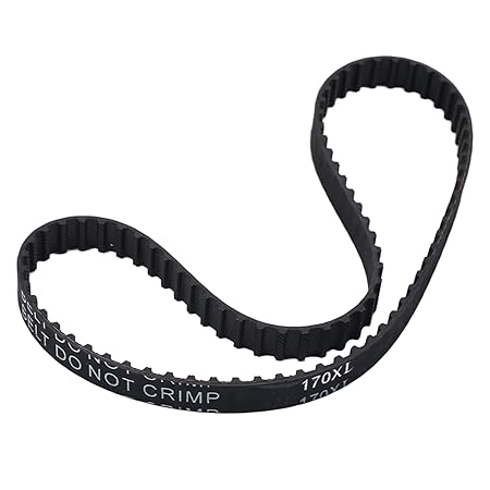 Heyiarbeit 170XL Black Trapezoidal Timing Belt Power Grip Toothed Timing Belt Rubber Industrial Timing Belt Closed Loop Synchronous Pulley Wheel Length 431.8mm Width 10mm Pitch 5.08 1Pcs