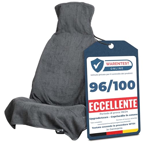 Upgrade4cars Coprisedile Universale Auto Anteriore Cotone | Protezione Sedile Guidatore Singolo Antisudore Lavabile | Coprisedili Traspirante per Estivo