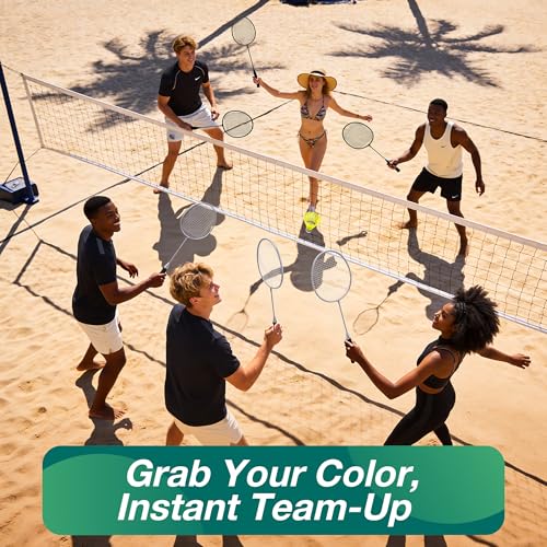 Image of AboveGenius Badminton Rackets Set, Lightweight & Durable Badminton Set (Includes 6 /12 Racquets, 6 /12 Birdies), Outdoor Backyard & School Games for Adults, Teens, Families and Beginners