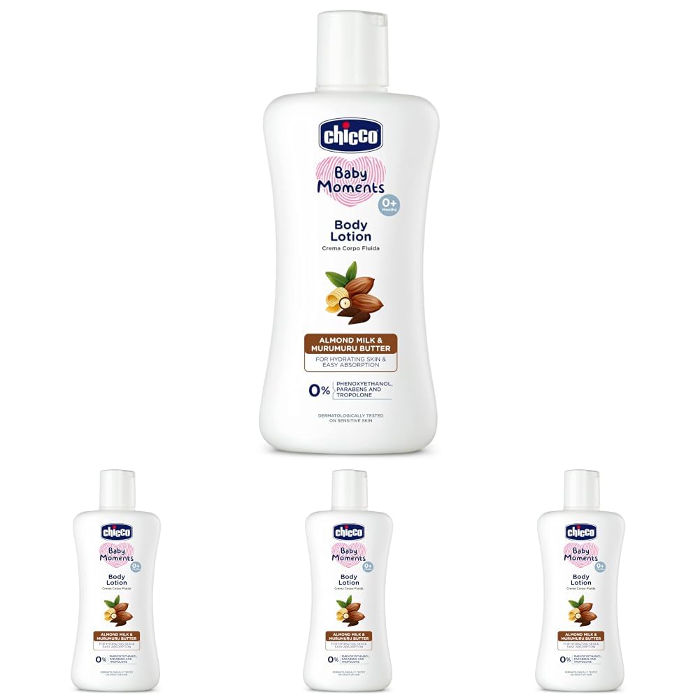 Chicco Baby Moments Body Lotion 200ml | Almond Milk & Murumuru Butter | Quick Absorb Formula with Natural Ingredients for Ultra Soft Skin | Dermatologically Tested | Parabens & Phenoxyethanol Free-picture-11