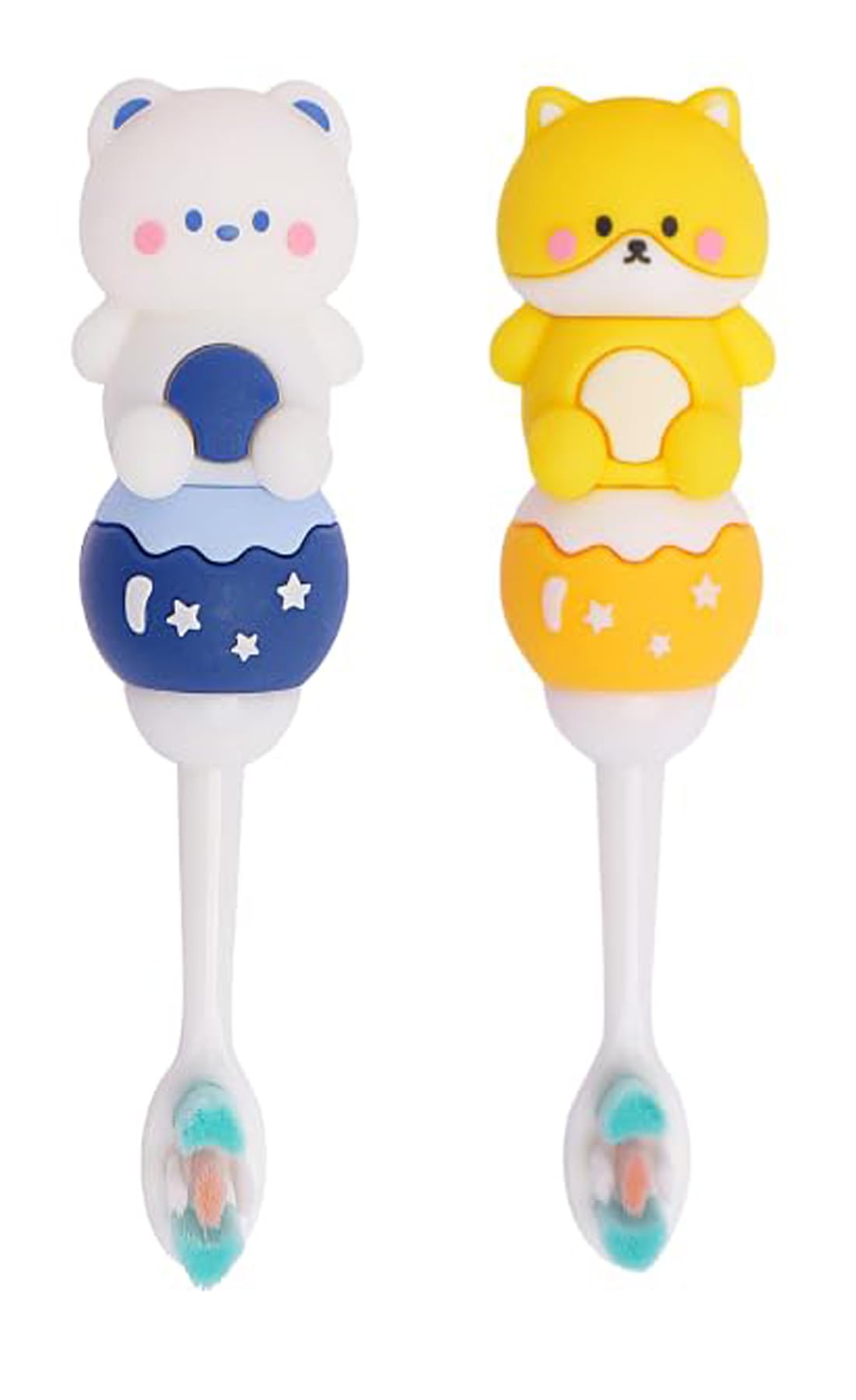 Gomzy Kids Teddy Bear Toothbrush, Extra Soft Bristles, Manual, Ages 3+, Multi-Colour pack of 2-image-48