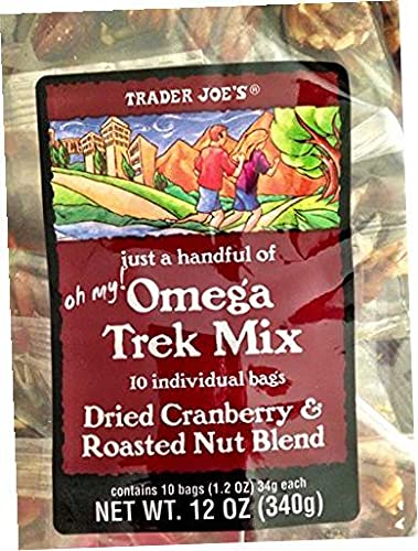 Miniatura 2 de Trader Joes Omega Trek Mix (solo un puñado)  10 bolsas individuales de 1.2 onzas marrón, bronceado, rojo oscuro, transparente