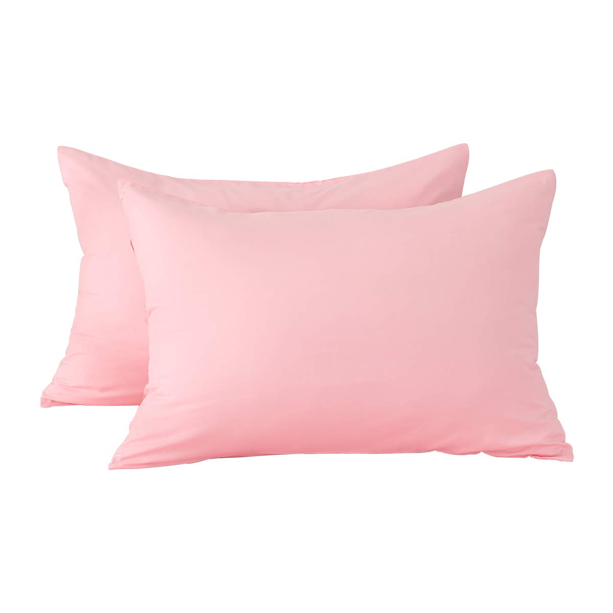 RUIKASI Housewife Pillowcases 2 Pack - Pink Standard 50x75 cm Pillow Cases Set of 2 with Envelope Closure, Pair of Microfiber Plain Pillow Cover, Soft and Wrinkle-free