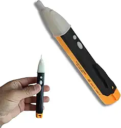 Caneta Detectora de Tensão Profissional – Faixa de 90 a 1000V AC, Sinal Sonoro e Visual, Lanterna Integrada, Isolamento Total – Ideal para Eletricistas – Acompanha Pilhas