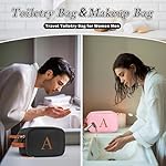 YOOLIFE Mens Travel Toiletry Bag - Personalized Gifts Initial Travel Toiletry Bag Hanging Dopp Kit for Men Water Resistant, Shaving Kit for Men Portable Organizer for Accessories Toiletries E Black - Image 3