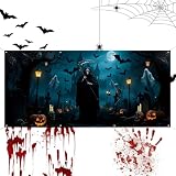 Halloween Garagentor-Abdeckung Hängbare Horror-Dekoration Als