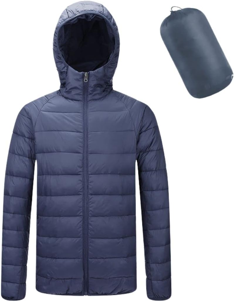 Kinkia Men's Lightweight Puffer Jacket Ultra Soft Warm Waterproof Quilted Hooded Outwear Coat - Image 5