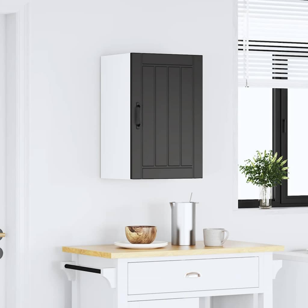 vidaXL Küchen-Hängeschrank Lucca Schwarz Holzwerkstoff, Wandschrank Küche, Wandschrank, Oberschrank, Küchenschrank, Hängeschrank, Oberschrank Küche