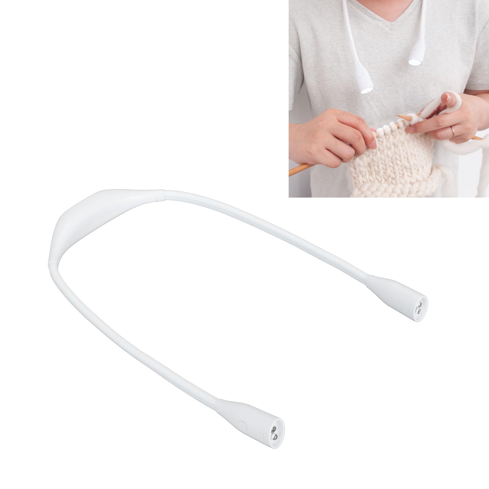 Lampe LED De Cou Pour Tricot, Crochet, Lecture | Rechargeable USB, Pivotante 360°, 3 Températures De Couleur | Parfaite Pour Artisanat, Camping, Salon