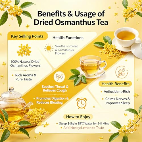 Flores de Osmanthus secas 1.2oz Té natural y aromático miniatura 2