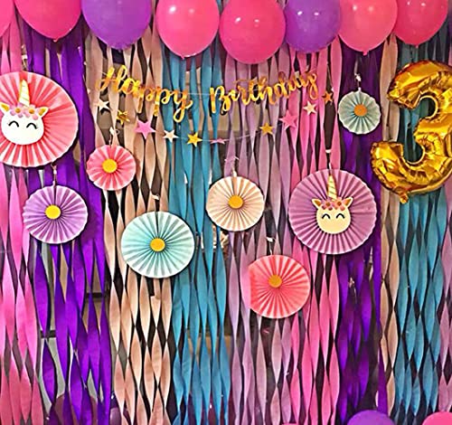 Crepe Paper Streamers Rolls 16 Color, Gold Crepe Paper Decorations 525Ft Birthday Party Decor Wedding Hanging Confetti Holiday Decorative Paper (1.38") #TOP7
