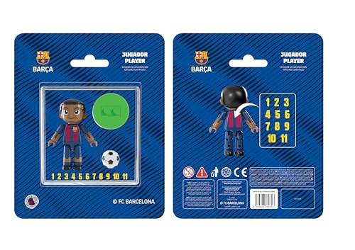 Neko Brands Licenza Ufficiale FC Barcelona Figurina con 13 Punti di articolazione, Giocatore 4 cm, Capelli Corti castani. Include Adesivi. Regalo per Bambini e Bambine dai 7 Anni in su.