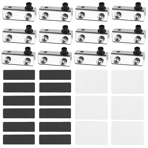 EMSea 12pcs Charnière Pivotante de Porte en Verre pour Portes en Verre sans Cadre d'épaisseur 3mm-6mm Vitrine Réglable Pince de Porte en Verre Quincaillerie de Porte Remplacement, Argent