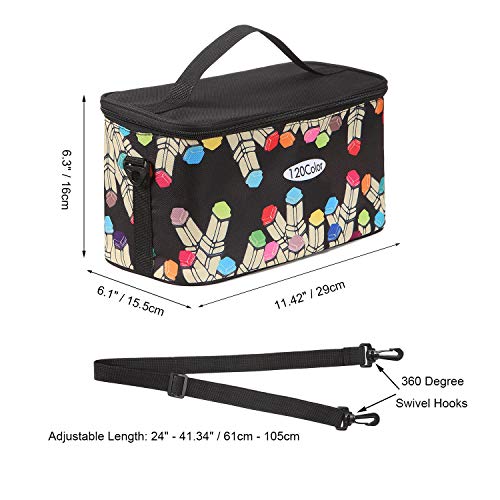Toprema New Marker Pen Case Holder for 120 Markers Organizer Multifunctional Zipper Storage Carrying Bag with Pattern Black by Toprema - Used condition - Image 2