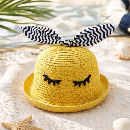Image of VRITRAZ Baby Boy's and Girl's Kids Children Cute Printed Cartoon Gift Summer Fancy Dress Straw Fasion Hat Cap 1