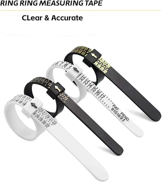 Ring Sizer Measuring Set Reusable Finger Size Gauge Measure Tool Jewelry & Gold Sizing Tools Rings Size 1-17 (Black)