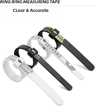Ring Sizer Measuring Set Reusable Finger Size Gauge Measure Tool Jewelry & Gold Sizing Tools Rings Size 1-17 (Black)