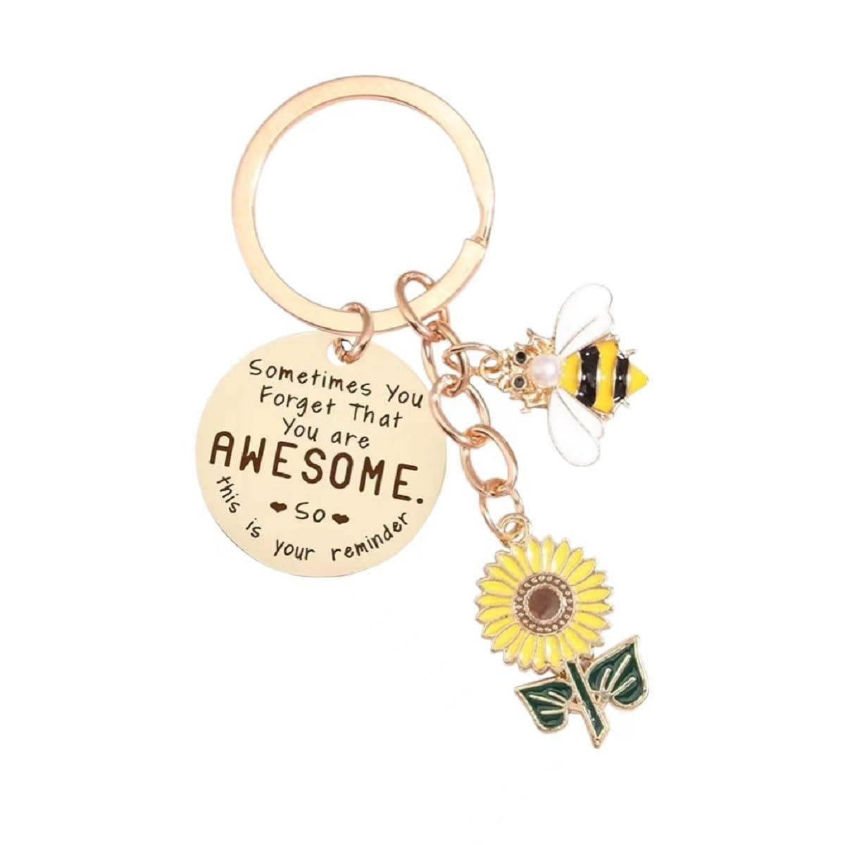 Csmjssa Women's Multicolour Somtimes You Forget That You Are Awesome Gift Inspirational Bee Keyring Keychain Gifts For Girls Boys Best Gift