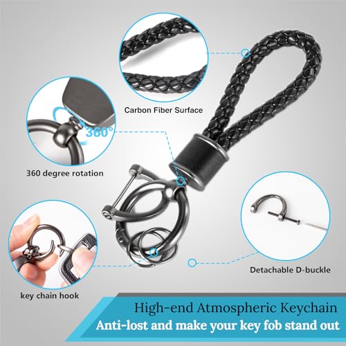 Image of Key Fob Cover for Audi, Braided Loop Keychain Accessory, Blue