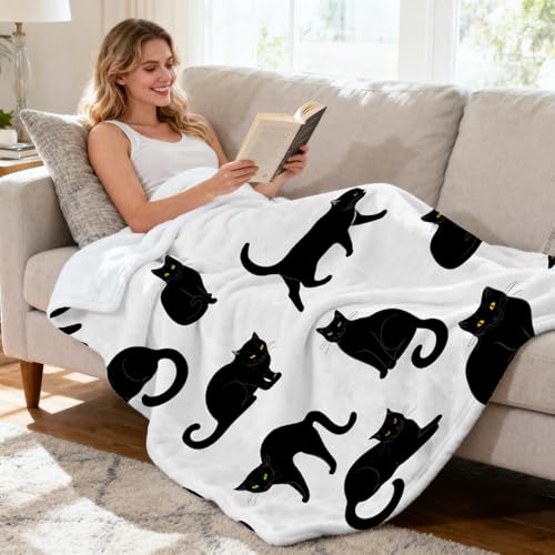 Black Cat Blanket Halloween Black Cat Gifts for Girls Pet Blankets - image 2