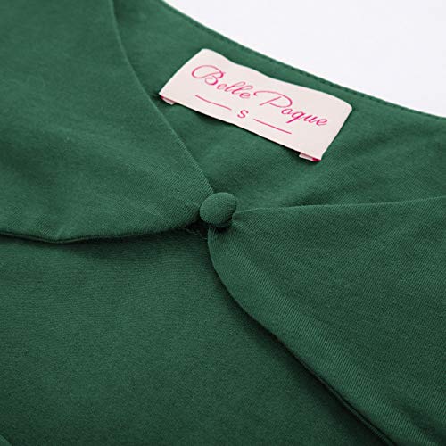 Image of Belle Poque Women's Hollowed-Out Tops 1950s Retro Vintage Short Sleeve Cotton Blouse