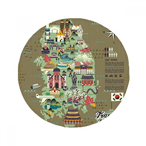 Tapis Corée du Sud cadeau original rond multicolore de 50x50 cm