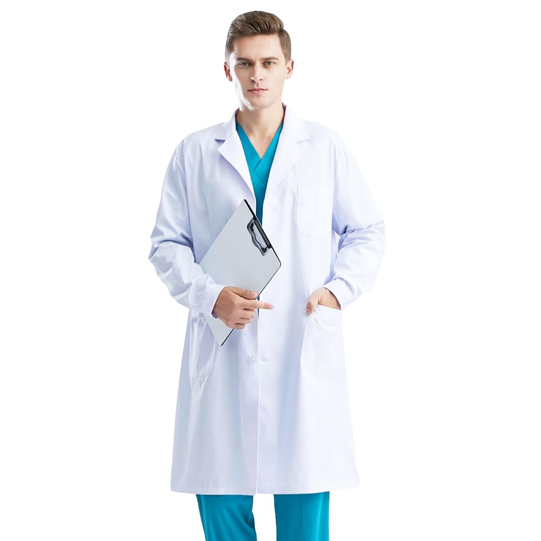 White Lab Coat for Men Women Doctor Dental Costume Scientist Coat DIY Workwear Student Halloween Career Day Lab Coat