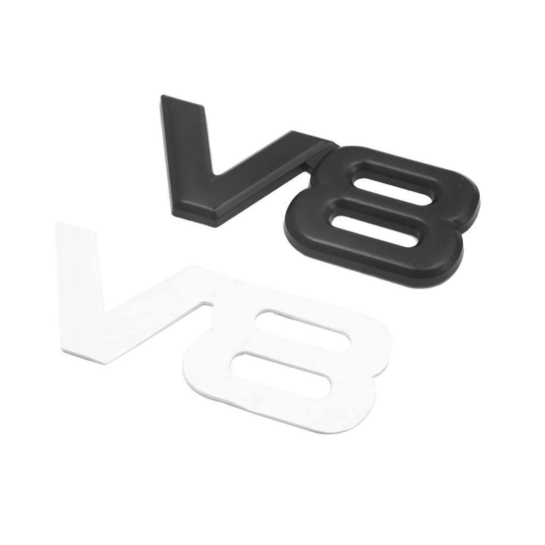 sourcing map Black Metal V8 Pattern Adhesive Car Vehicle Badge Emblem Sticker