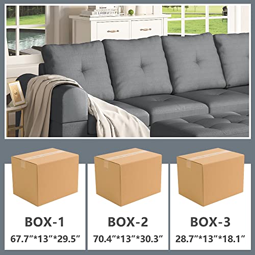 Dklgg Sectional Sofa Couch, Modern Linen Fabric Living Room Home Funiture L-Shaped Couch 5-Seat Sofa Sectional With Chaise For Small Living Room, Apartment And Small Space #TOP7