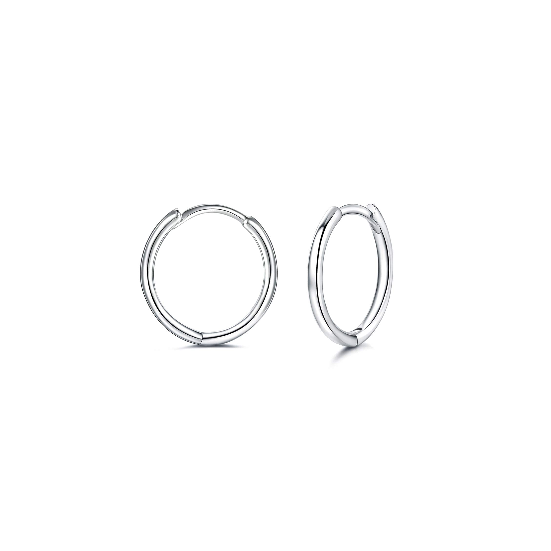 Arrancadas pequeñas de plata de ley 925, chapadas en oro blanco de 14 quilates, infinitos, para cartílago, para mujer, hombre y adolescente, Base de chapado en oro, 7Plateado-3 pares 6/8/10 milímetros 3