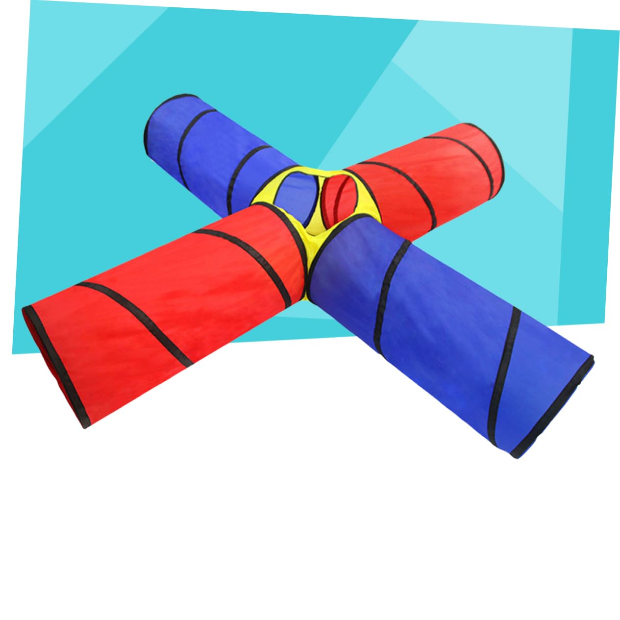 Túnel de Juego para Niños de Tela Cuatro Túneles Plegable | Uso Interior y Exterior, Apto para Gateo, para Guardería y Juego Diario