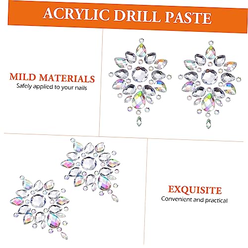 Beavorty 2Pcs Adesivos De Acrílico Rosto Gema Rosto Diamantes Adesivos De Glitter Rosto Joias De Maq