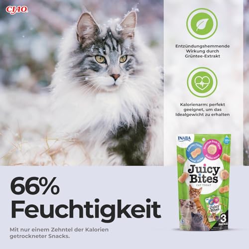 INABA Juicy Bites 98% Hühnerfleich 29% Protein, Reich an Hähnchen & Thunfisch, Kalorienarm Katzen Leckerlies, No Grain, No Sugar, No by-Products, Köstliche und Weiche Cat Treats 33.9 g (1er Pack)