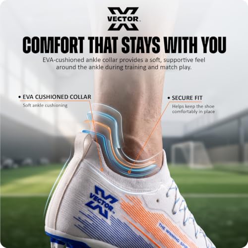 Image of Vector X Panther 7.0 Football Boots for Men|3D Texture TPU Fusing Upper|TPU Studded Outsole|EVA Cushioned Collar|Lightweight Football Training & Match Shoes
