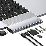 MacBook Pro USB Adapter with Dual Charging [Upgraded], USB Type C Hub Adapter Dock for MacBook Air...