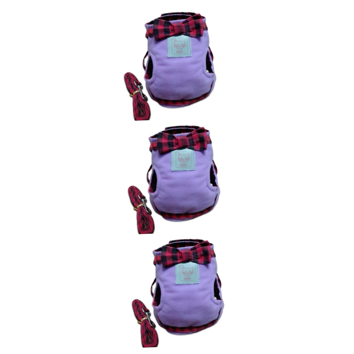 minkissy 3pcs Harness with Lead Cat Chest Harness Puppy Harness Leash Cat Harness Chain Ring Purple Pet