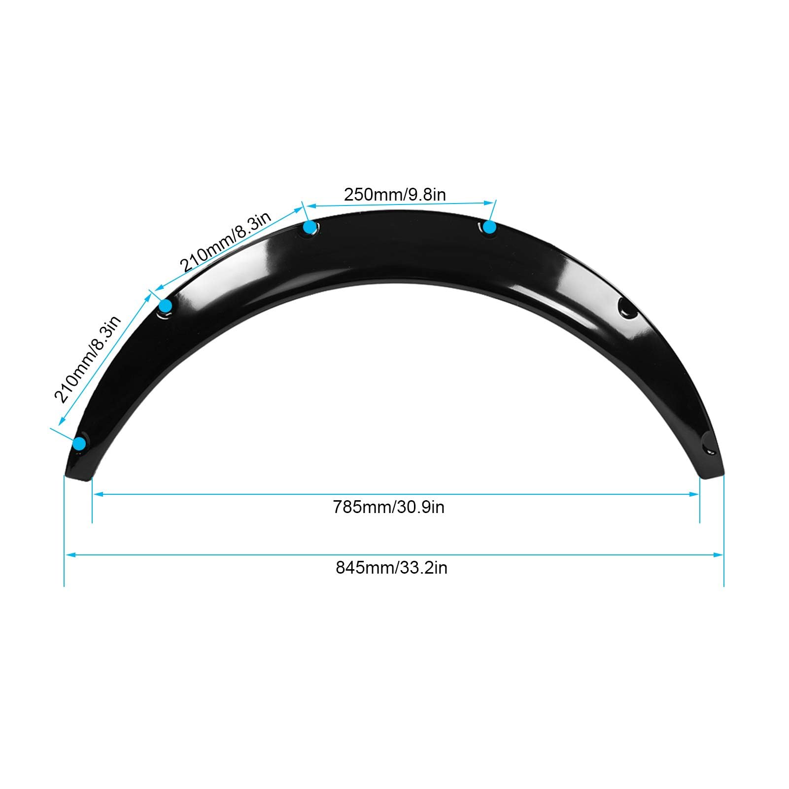 Guardabarros Delanteros y Traseros Flexibles para Coche, Guardabarros de Coche 4 Piezas de 90 mm / 3,5 Pulgadas, Rueda de Carrocería Arcos Universales Extra Anchos de Rueda