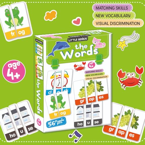 Image of My First Word Addition (56 Pcs) Puzzle Game Box Set for Kids - Early Learning Activity with Matching Skills, Colorful Fun Illustrations for Kids, Toddlers - Ages 2+ Years